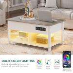 YITAHOME Lift-Top Coffee Table with LED Lights