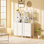 Bedside Table with Charging Station and LED Lights