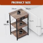 WLIVE 3-Tier Charging Side Table for Small Spaces