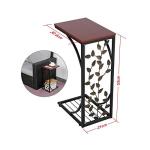 Yaheetech Double C-Shaped Side Tables with Storage