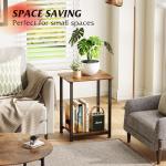 WLIVE 2-Piece Adjustable Wooden Side Table Set