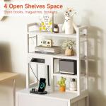 Bedside Table with Charging Station and LED Lights