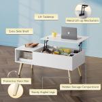 WLIVE Lift Top Coffee Table with Storage Compartments