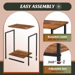 WLIVE 2-Piece Adjustable Wooden Side Table Set