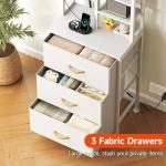 Bedside Table with Charging Station and LED Lights