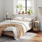WLIVE 2-Piece Adjustable Wooden Side Table Set