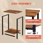 WLIVE 2-Piece Adjustable Wooden Side Table Set