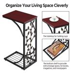 Yaheetech Double C-Shaped Side Tables with Storage