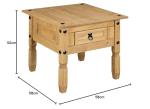 Solid Pine Lamp Table with 1 Drawer