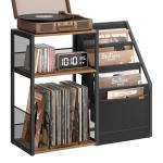 VASAGLE Rustic 3-Tier Record Player Stand