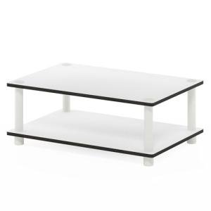 White 2-Tier No-Tools Coffee Table by Furinno