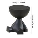 Cute Black Side Table with Openable Lid