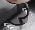 C-shaped Wooden Side Table for Living Room