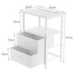 Yornoli Bedside Table with Charging Station and LED Lights