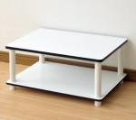 White 2-Tier No-Tools Coffee Table by Furinno