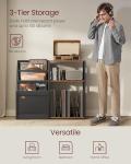 VASAGLE Rustic 3-Tier Record Player Stand