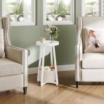 HOOBRO Round Side Table with Storage Basket