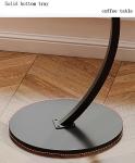 C-shaped Wooden Side Table for Living Room