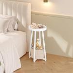 HOOBRO Round Side Table with Storage Basket