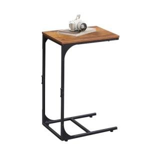 Slim C Shaped Side Table with Metal Frame