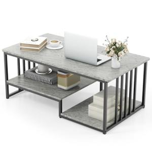 COSTWAY Modern Faux Marble Coffee Table
