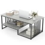 COSTWAY Modern Faux Marble Coffee Table