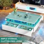 Modern LED Coffee Table with Storage and Display