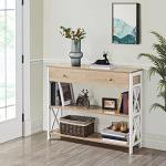 Industrial Console Table with Drawer and Shelves