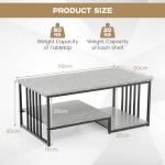 COSTWAY Modern Faux Marble Coffee Table