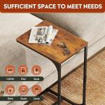 Slim C Shaped Side Table with Metal Frame