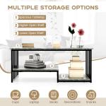 COSTWAY Modern Faux Marble Coffee Table