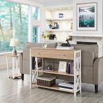 Industrial Console Table with Drawer and Shelves