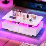 Modern LED Coffee Table with Storage and Display