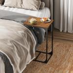 Slim C Shaped Side Table with Metal Frame