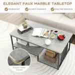 COSTWAY Modern Faux Marble Coffee Table