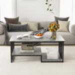 COSTWAY Modern Faux Marble Coffee Table