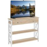 Industrial Console Table with Drawer and Shelves