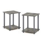 Furinno Simplistic 2-Pack Side Tables in Grey