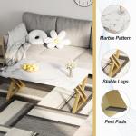 Rectangular Coffee Table with Gold Metal Frame