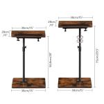 360° Rotating C-Shaped Side Table in Rustic Brown