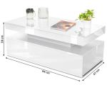 LED Coffee Table with Storage and RGB Lights