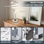 EIDISUNY LED Touch Control Table Lamp - Silver