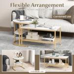Stylish Faux Marble Nesting Coffee Tables Set of 2