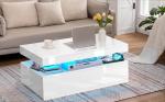 LED Coffee Table with Storage and RGB Lights