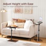 360° Rotating C-Shaped Side Table in Rustic Brown