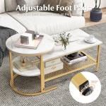 Stylish Faux Marble Nesting Coffee Tables Set of 2