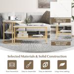 Stylish Faux Marble Nesting Coffee Tables Set of 2