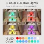 S-Shaped LED Side Table with Storage Shelves