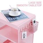 Kids' Pink Nightstand with Hanging Basket & Hooks