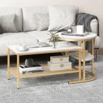 Stylish Faux Marble Nesting Coffee Tables Set of 2